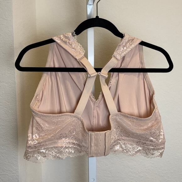 DREAMFIT Plus Size Full Coverage Wireless Lace Bralette Suntan Beige 4X New - Picture 7 of 7